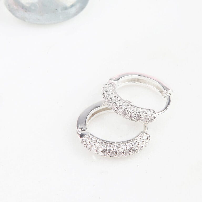 Multi CZ Hoop Earrings - Image 2