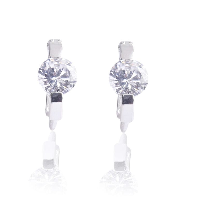 Sparkling CZ Hoop Earrings - Image 3
