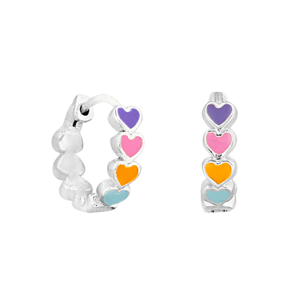 Rainbow Heart Girls Hoop Earrings - Image 2
