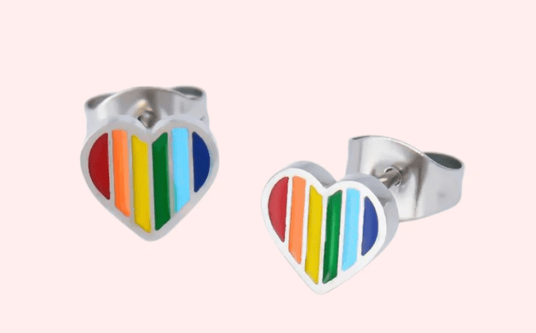 Rainbow Heart Earrings - Image 2