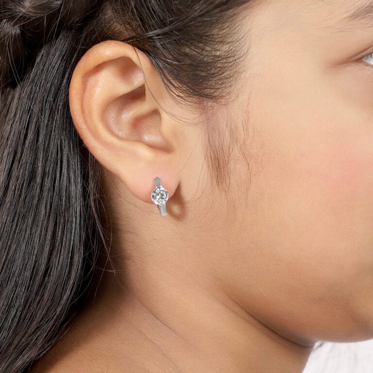 Sparkling CZ Hoop Earrings - Image 4