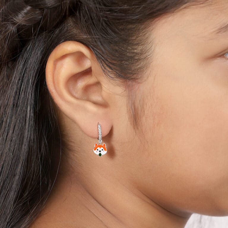 Red Panda Dangle Girls Hoops Earrings - Image 4