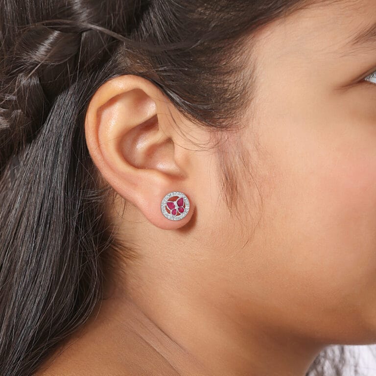 Starry Butterfly Earring in a jewelled Ring || Pink Color - Image 3