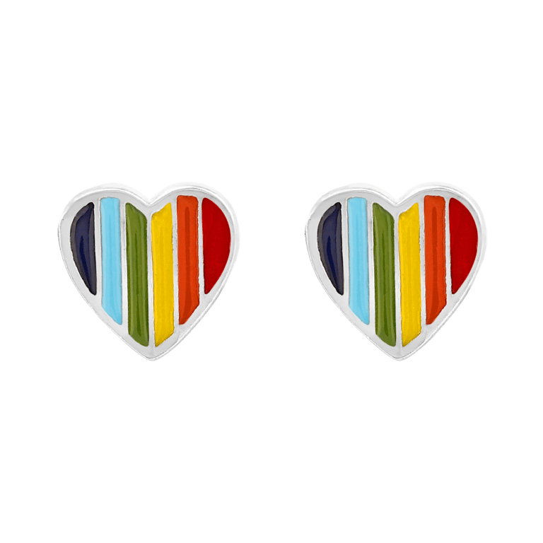 Rainbow Heart Earrings - Image 3