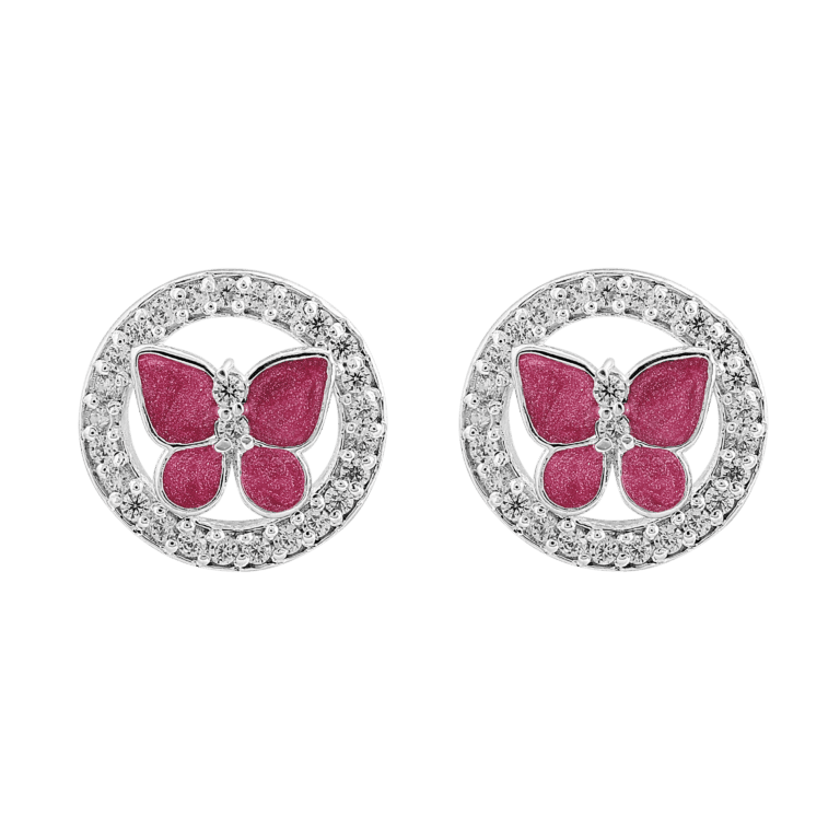 Starry Butterfly Earring in a jewelled Ring || Pink Color - Image 2