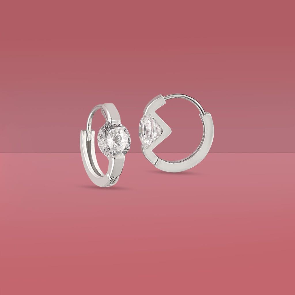 Sparkling CZ Hoop Earrings