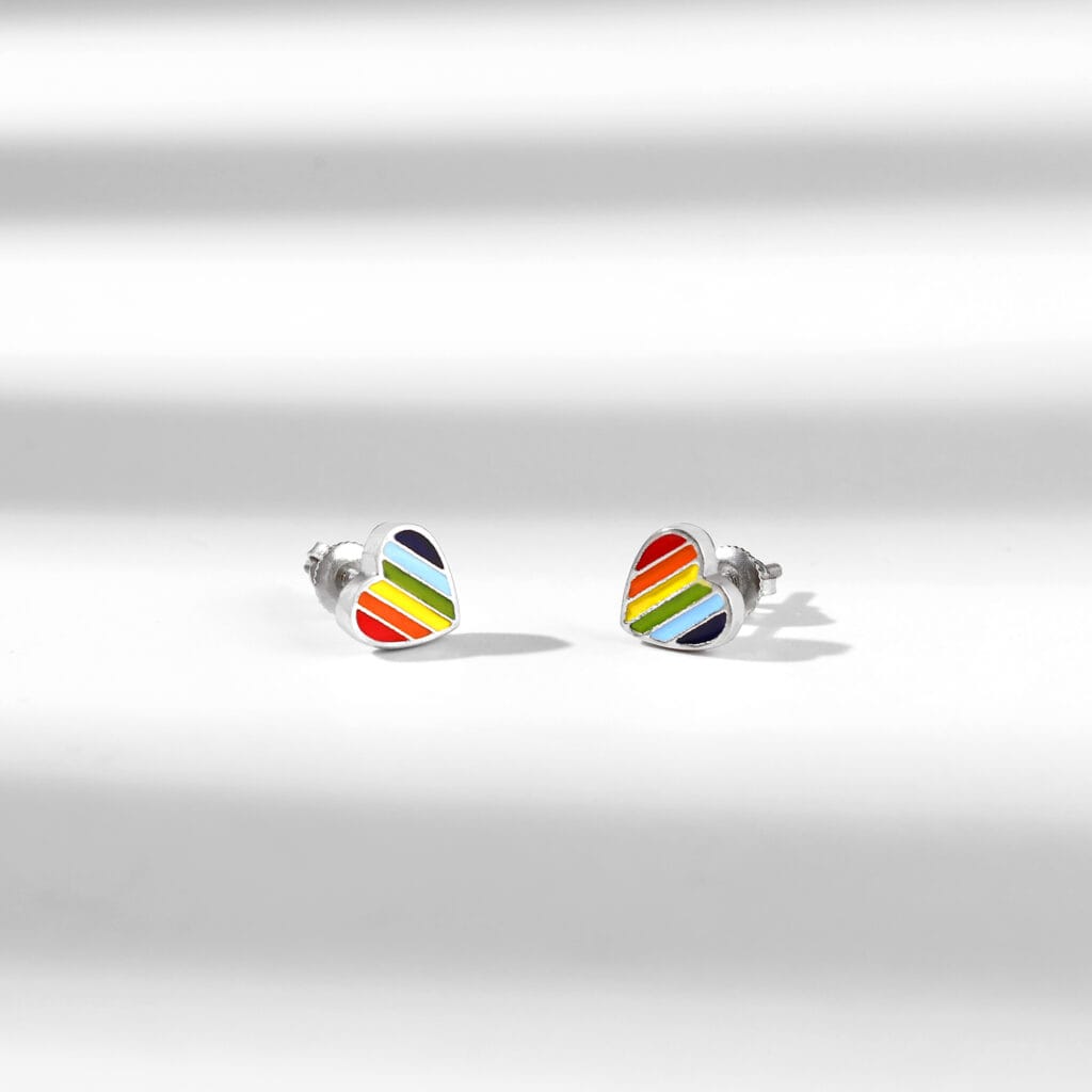 Rainbow Heart Earrings