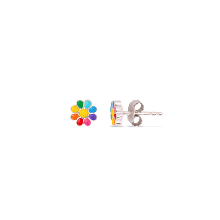Rainbow Daisy Kids Earrings - Image 5