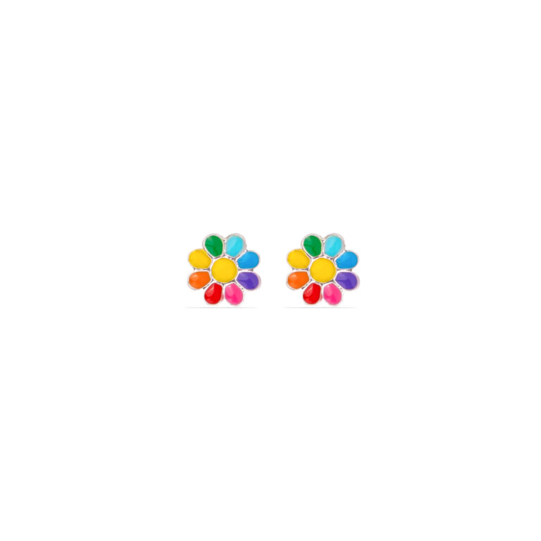 Rainbow Daisy Kids Earrings - Image 2