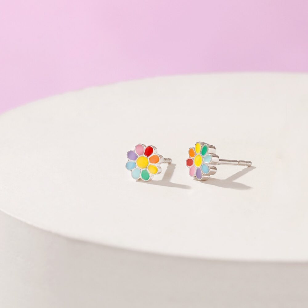 Rainbow Daisy Kids Earrings