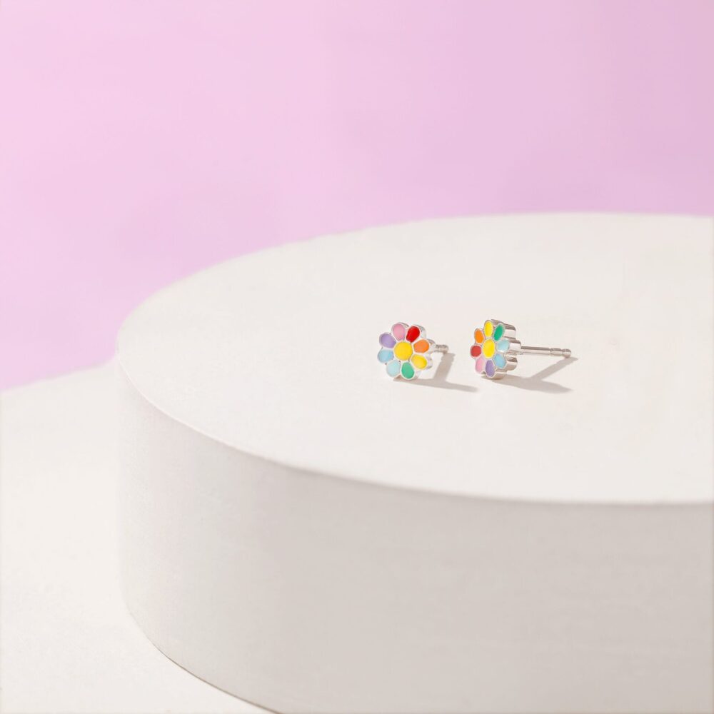 Rainbow Daisy Kids Earrings