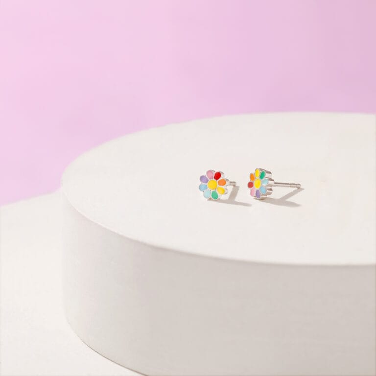 Rainbow Daisy Kids Earrings