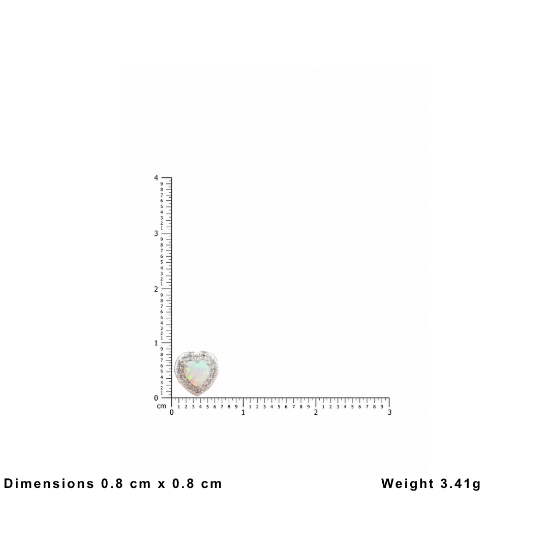 Opal CZ Heart Girl's Earrings - Image 6
