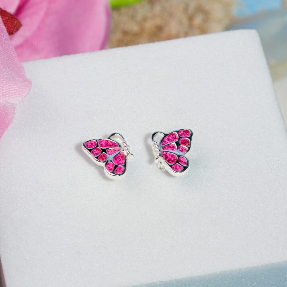 Whimsical Glitter Butterfly Girls Earrings