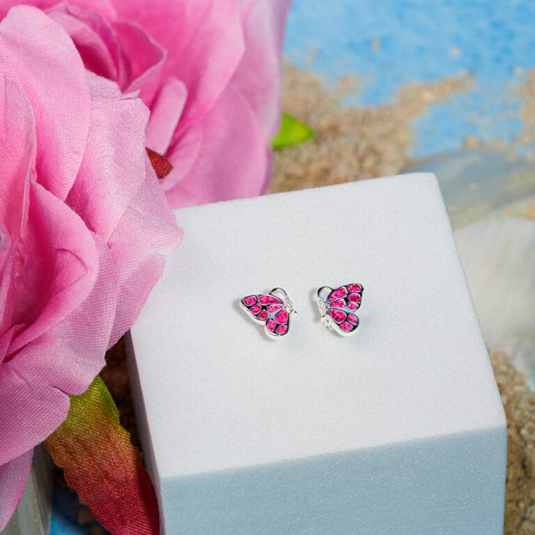 Whimsical Glitter Butterfly Girls Earrings