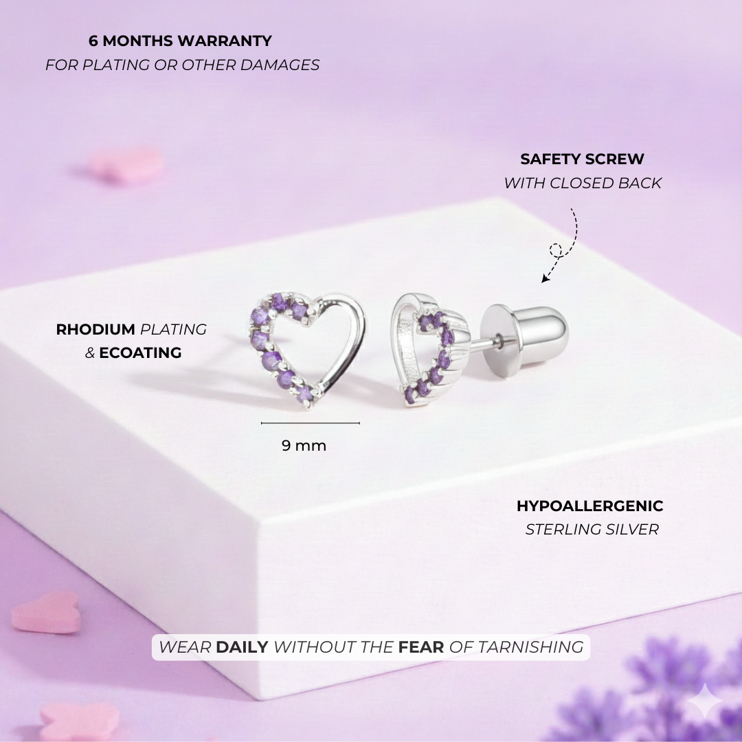 Twilight Sparkle Heart Girls Earrings - Image 6