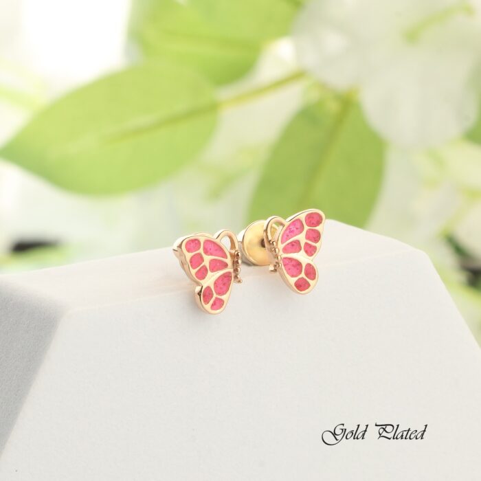 Whimsical Glitter Butterfly Girls Earrings - Image 4