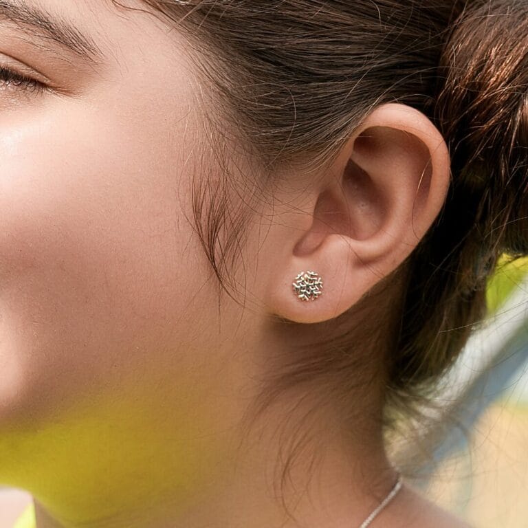 Magical Sparkling Snowflake Stud Earrings || Gold & Silver - Image 5