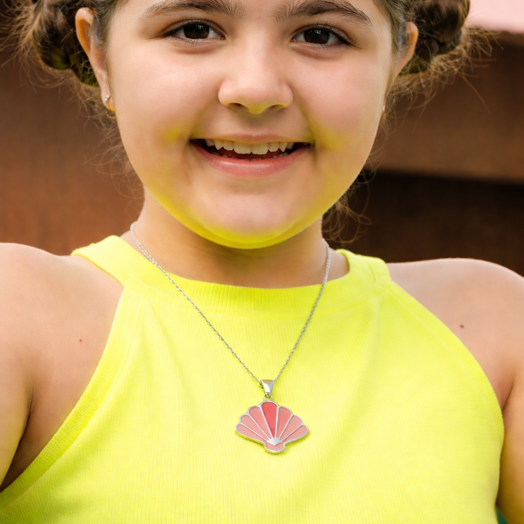 Glitter Sea Shell Jewellery set in Pink - Image 3