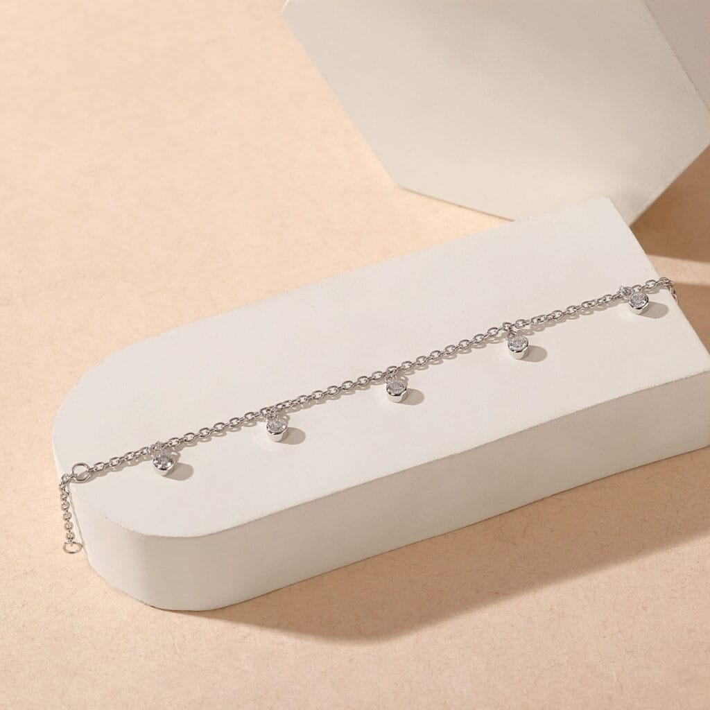 Cubic Zircon Hanging Bracelet