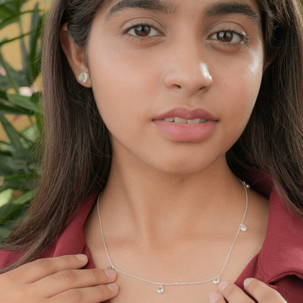 Cubic Zircons Dainty Necklace