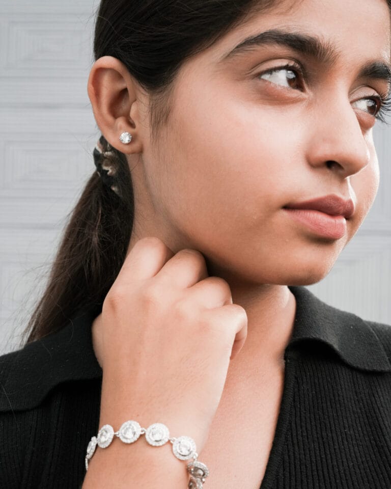 Classic Silver Studs Earrings - Image 5