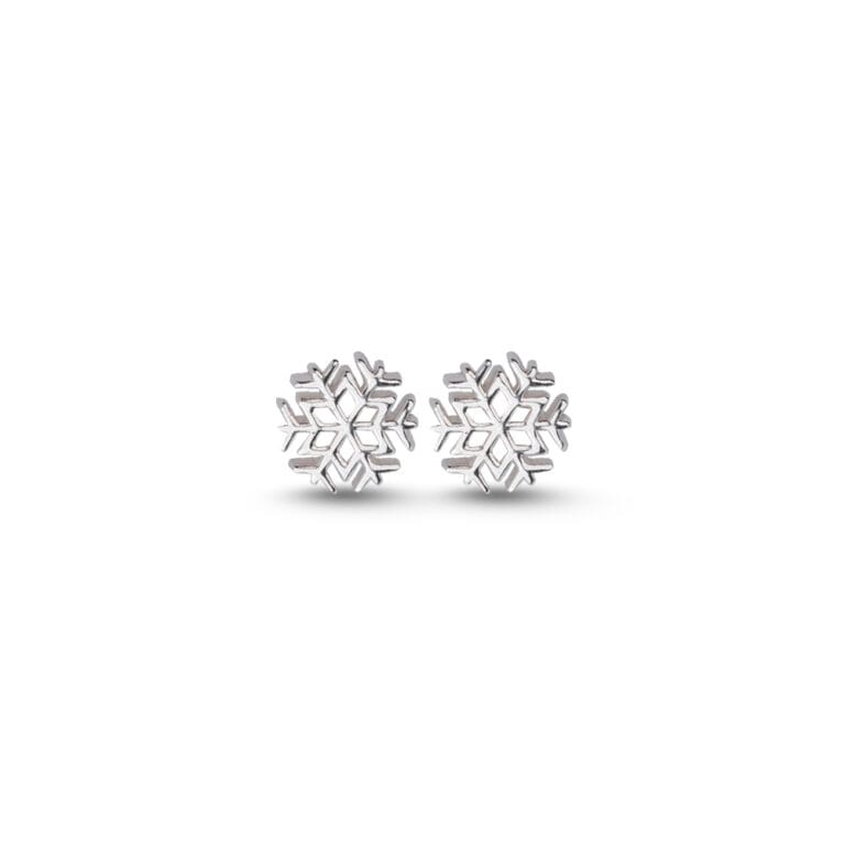 Magical Sparkling Snowflake Stud Earrings || Gold & Silver - Image 3