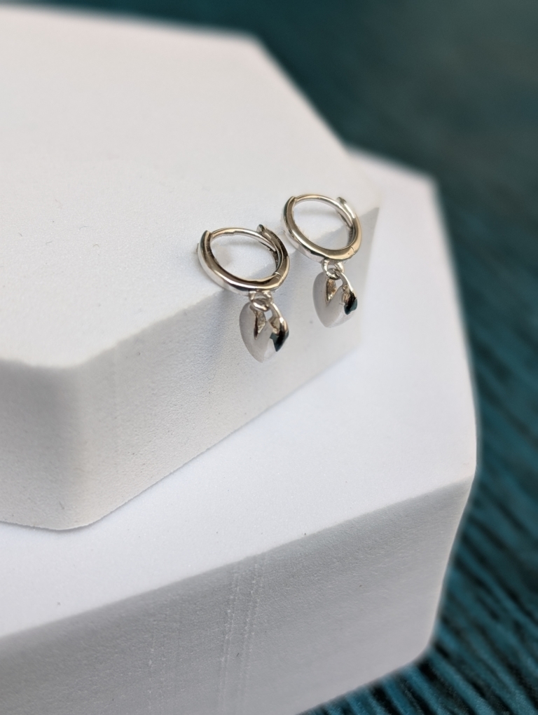 Heart Dangle Hoops - Image 2