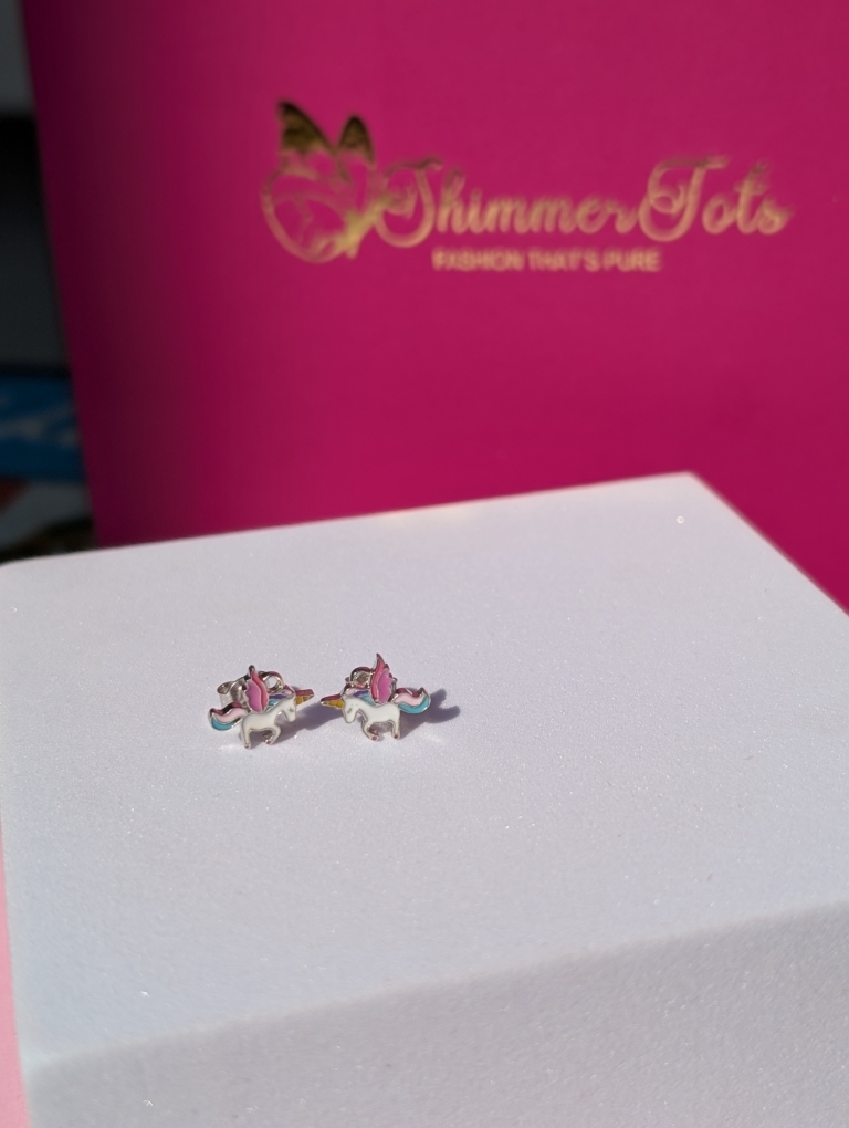 Unicorn in flight Girls Earrings - Image 2