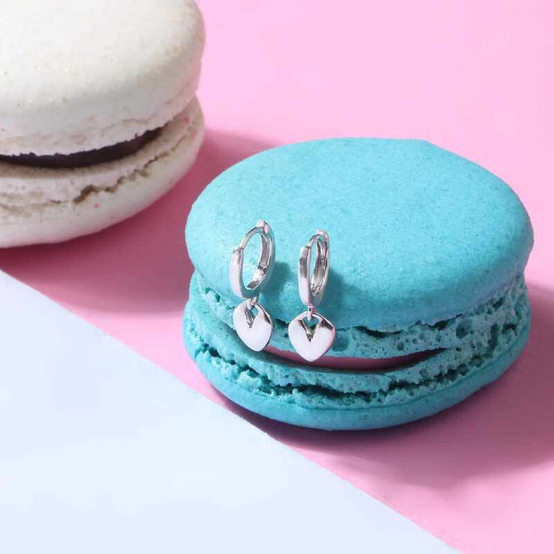 Heart Dangle Hoops