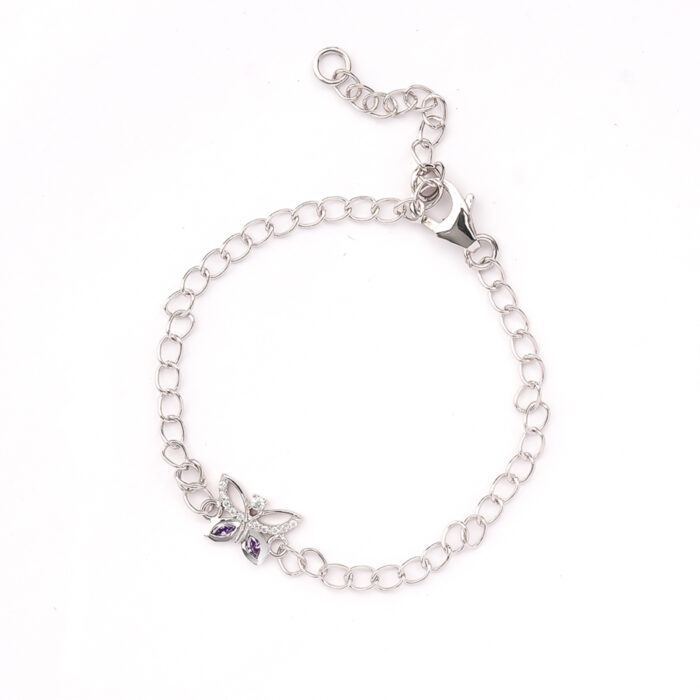 Butterfly With Purple Stone Bracelet - Image 2