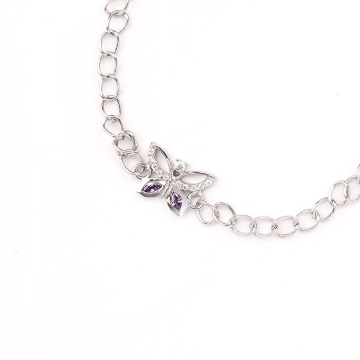 Butterfly With Purple Stone Bracelet - Image 3