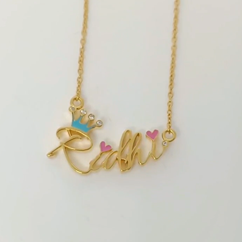 Crowned Name with Hearts
