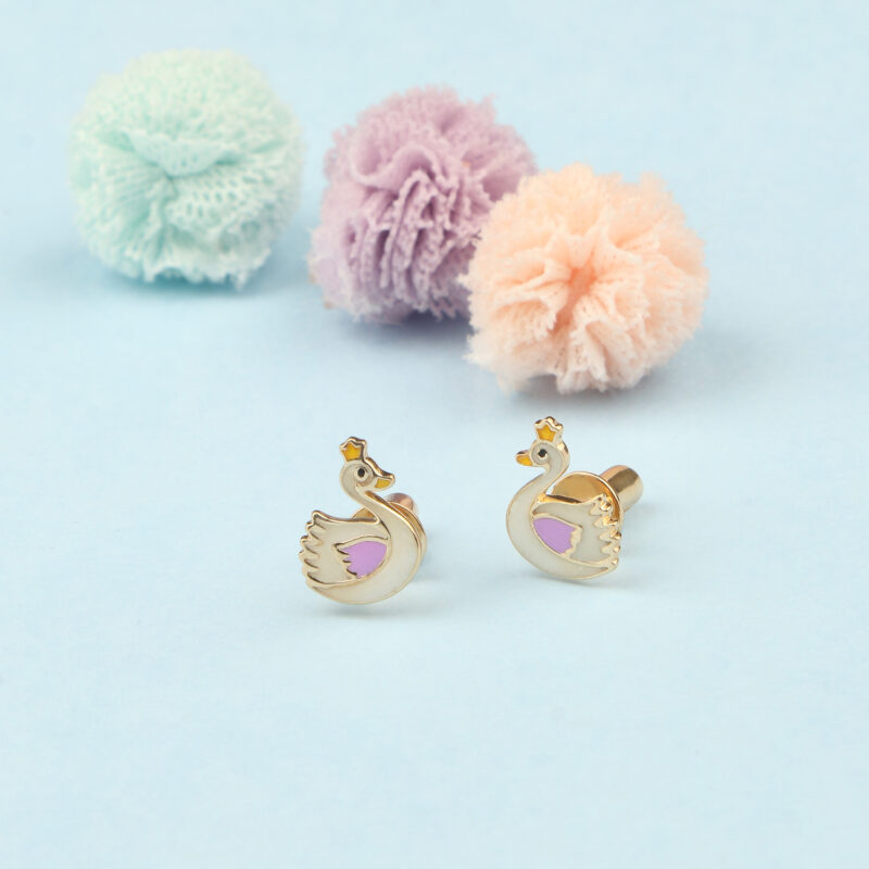 Swan Glow In Dark Earrings