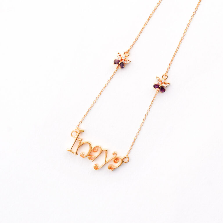 Customizable Name with Butterfly Chain