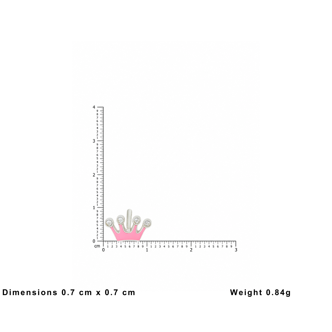 Little Princess Crown Earrings - Pink Color - Image 5