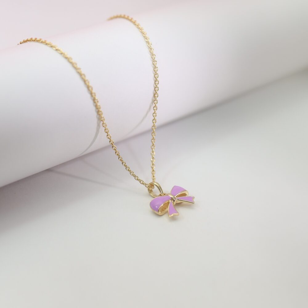 Lilac Bow Pendant for Girls & Teens