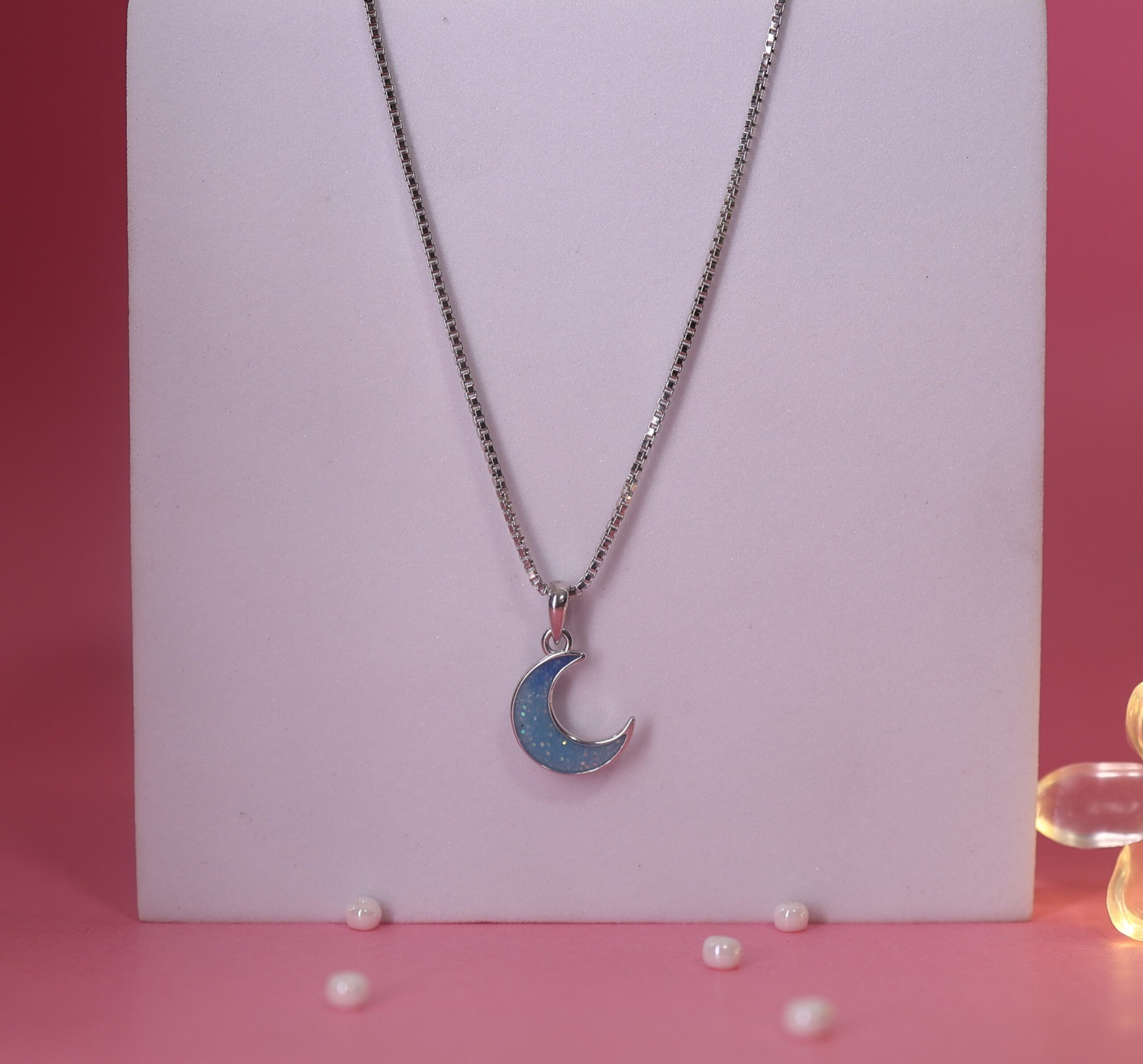 Sparkling Crescent Moon Kids Pendant - Image 2