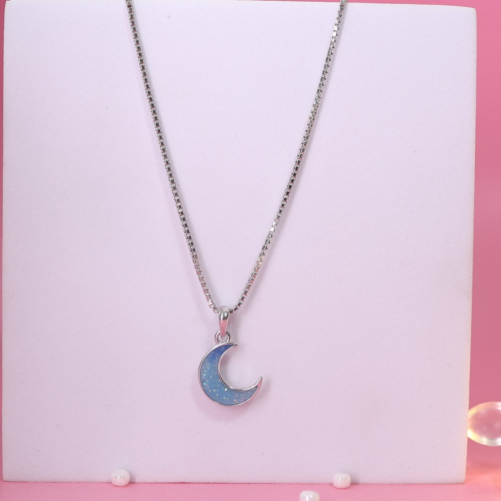 Sparkling Crescent Moon Kids Pendant - Image 4