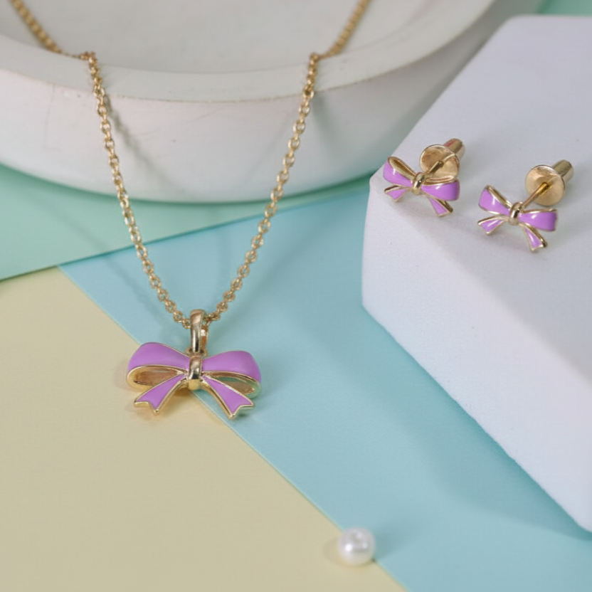 Little Princess Lilac Bow Set