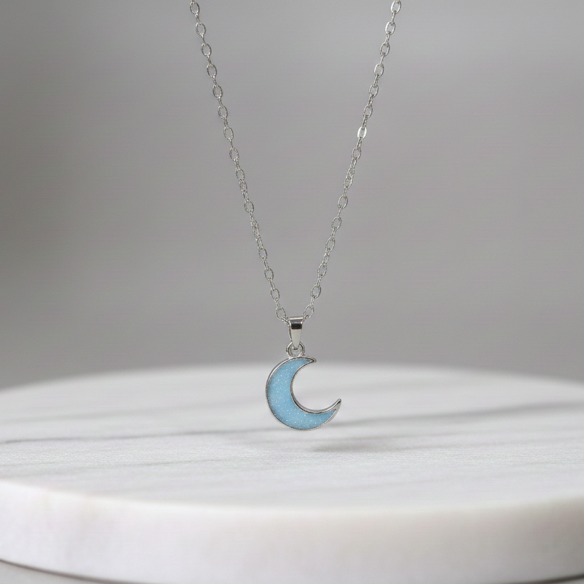Sparkling Crescent Moon Kids Pendant