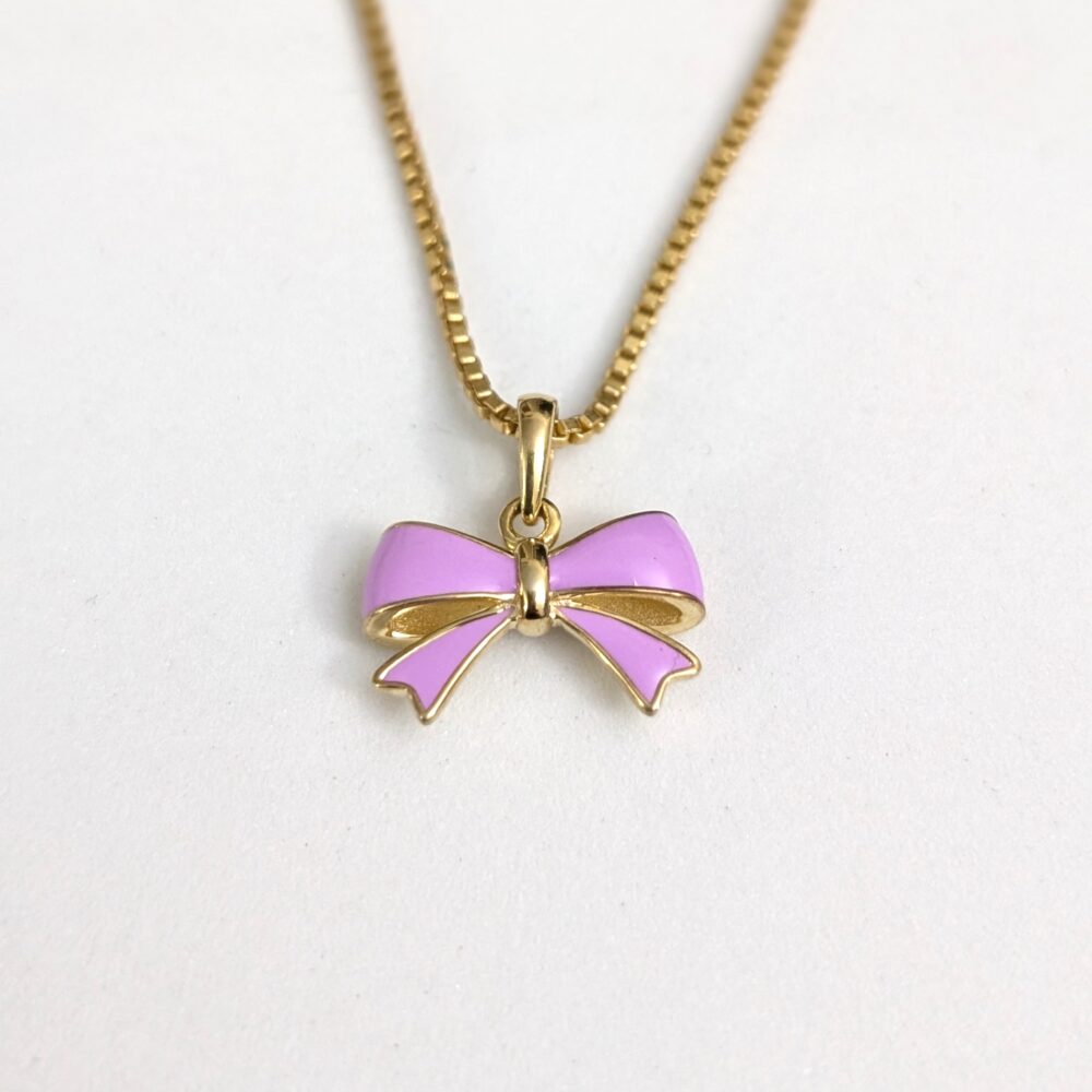 Lilac Bow Pendant for Girls & Teens