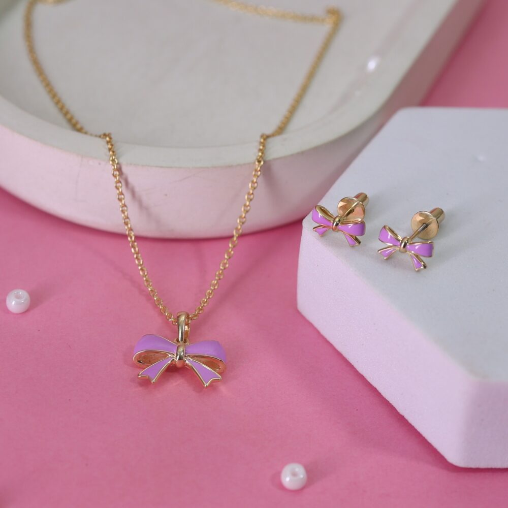 Little Princess Lilac Bow Set