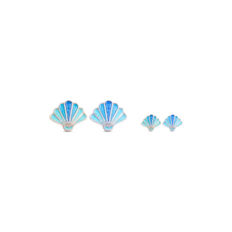 Glitter Shell Earrings in Blue - Image 2
