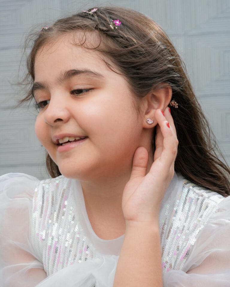 Cute Pink Bird Kids Earrings - Image 4