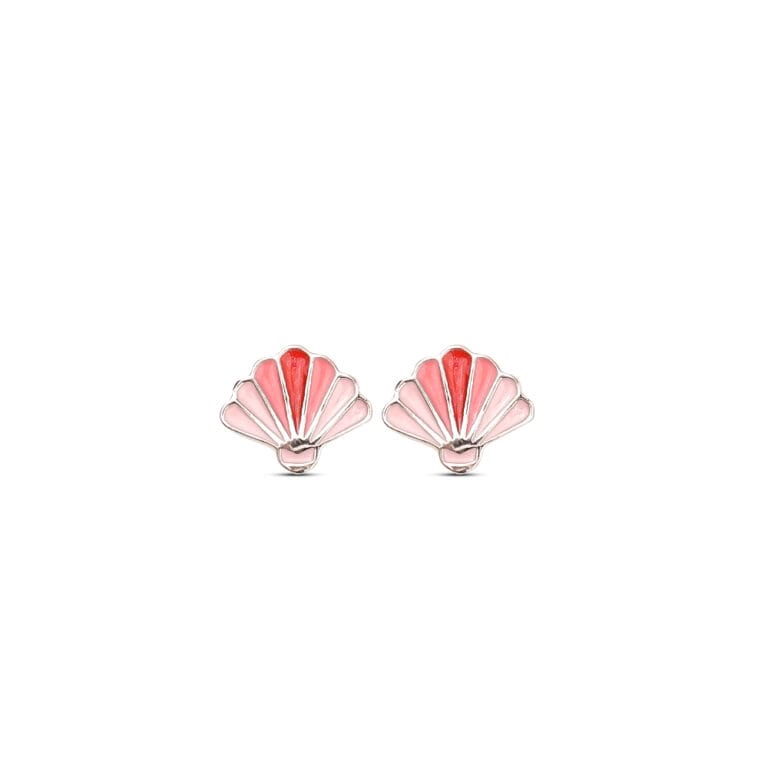 Glitter Shell Earrings in Pink
