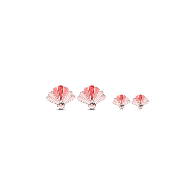 Glitter Shell Earrings in Pink - Image 2