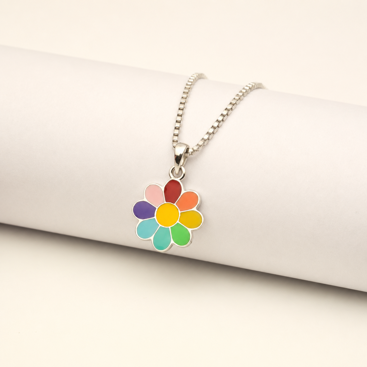 Rainbow Bloom Daisy Flower Pendant - Image 4