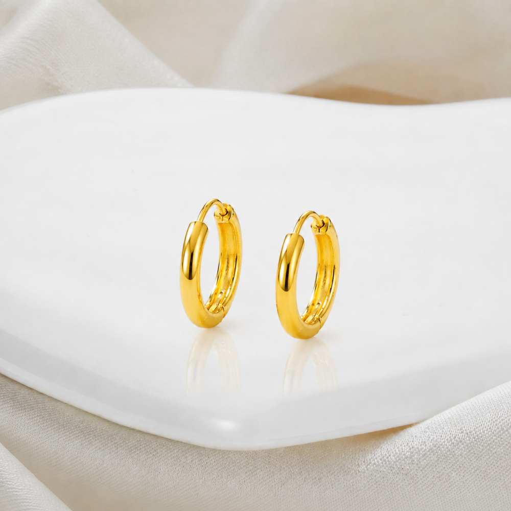 Classic Plain Bali Hoop Earrings