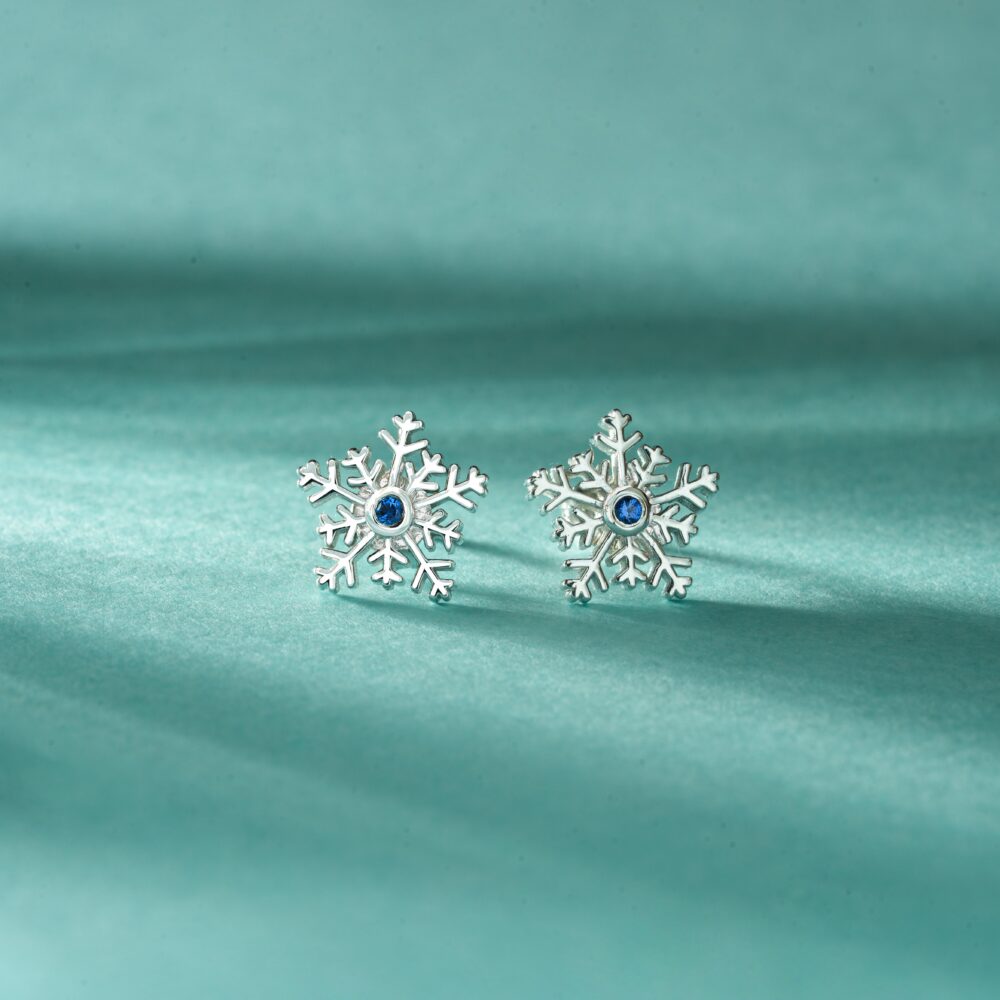 Dazzling Snowflake Stud Earrings